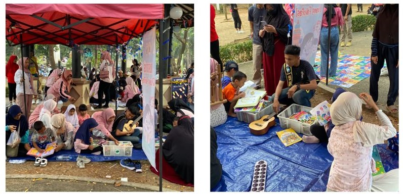 PERPUSTAKAAN KELILING MENYAPA ALUN-ALUN TIMUR KOTA SERANG BERSAMA DP3AKB